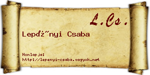 Lepényi Csaba névjegykártya